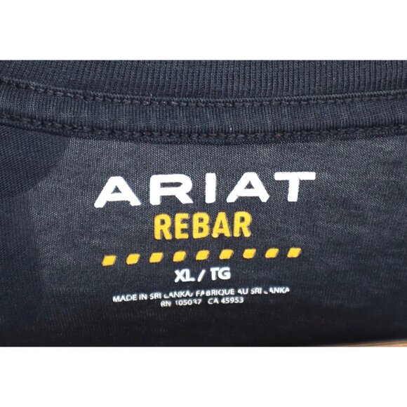 Ariat Mens Black Long Sleeve Work Shirt With Chest Pocket & Graphic Back Design - Picture 11 of 11